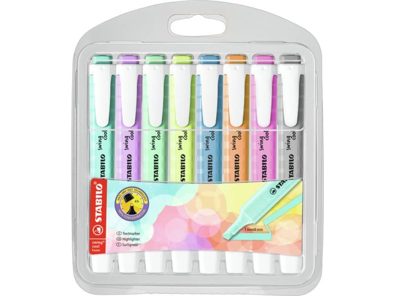 Evidenziatori Swing Cool Pastel Stabilo conf. 8 colori assortiti 275/8-08-2