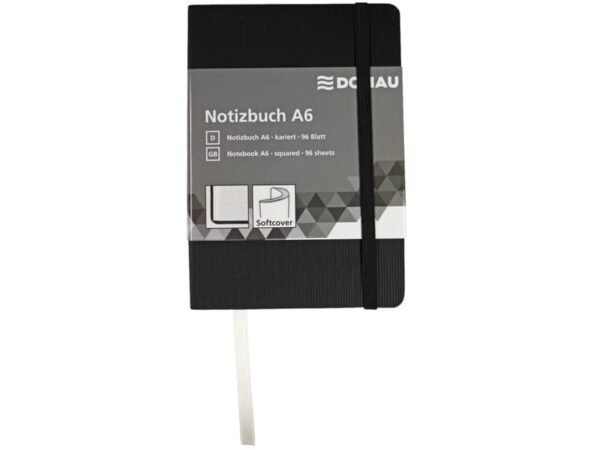 Taccuini Donau 95 ff quadretti A6 nero 1346100-01