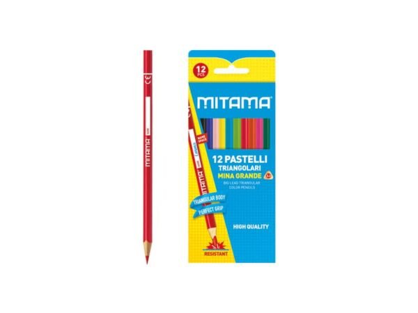 Pastelli laccati fusto triangolare Mitama - mina 3,3 mm - colori assortiti conf. 12 pezzi 61991