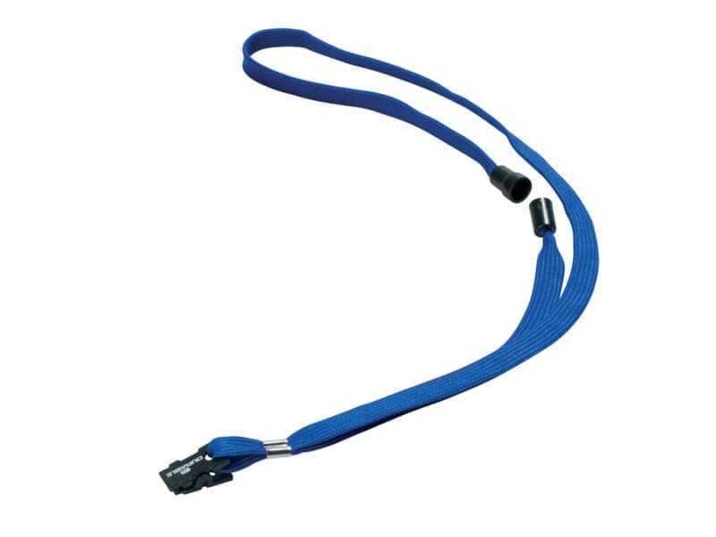 Cordoncino per portabadge DURABLE tessuto blu 10mm x 44cm  conf. 10 – 811907