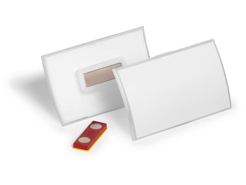 Portanome Durable Click Fold 54×90 mm in PPL trasparente con magnete e guida antirotazione – 8260-19