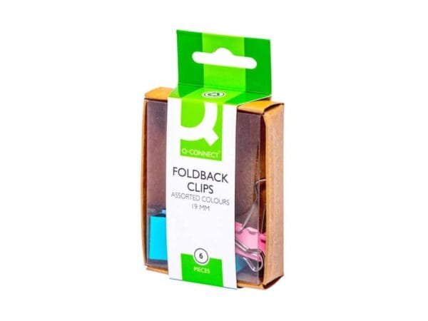 Molle double clip Q-Connect 19 mm colori assortiti conf. da 6 - KF02035