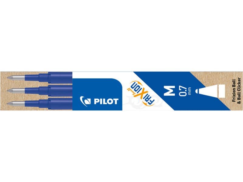 Refill penne a sfera Pilot Frixion Ball e Clicker 0,7 mm blu Set 3 pezzi – 006657