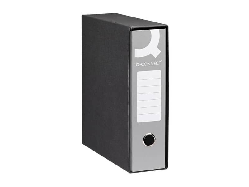 Registratore protocollo con custodia Q-Connect dorso 8 cm – 28,5×34,3 cm – grigio RQ-CON-P8GR