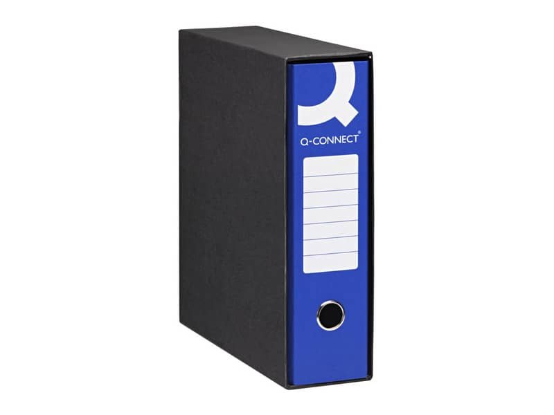 Registratore protocollo con custodia Q-Connect dorso 8 cm – 28,5×34,3 cm – blu RQ-CON-P8BL