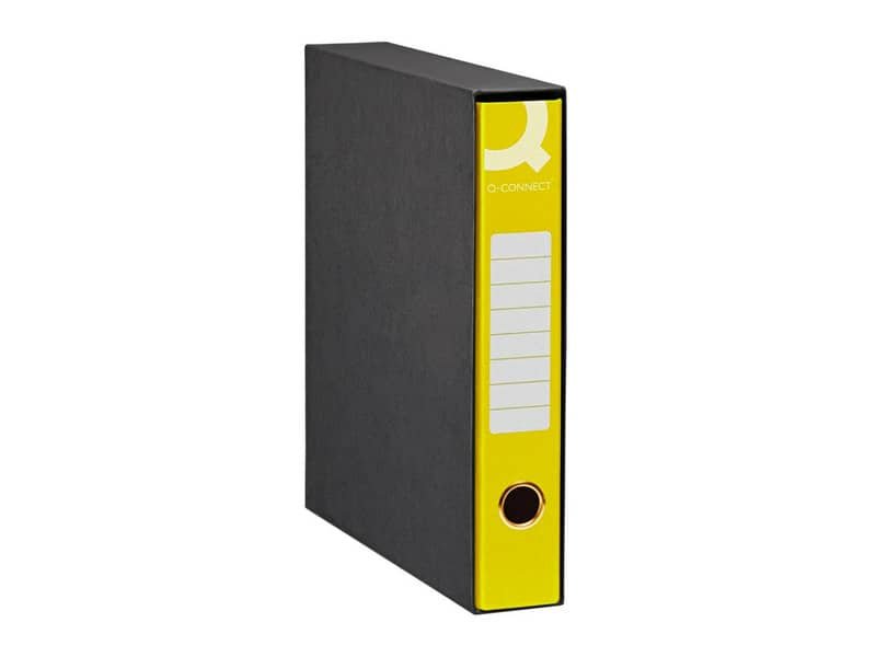 Registratore protocollo con custodia Q-Connect dorso 5 cm – 28,5×34,3 cm – giallo RQ-CON-P5GI