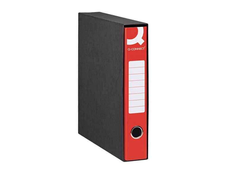 Registratore protocollo con custodia Q-Connect dorso 5 cm – 28,5×34,3 cm – rosso RQ-CON-P5RO