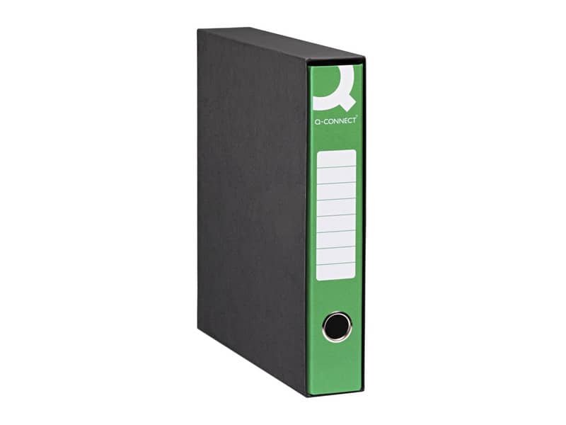 Registratore protocollo con custodia Q-Connect dorso 5 cm – 28,5×34,3 cm – verde scuro – RQ-CON-P5VE