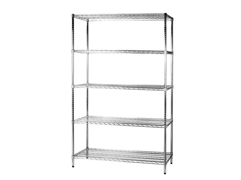 Scaffale cinque ripiani d’acciaio cromato Serena Group Archimede 120x45xH.200 cm – 5X451220