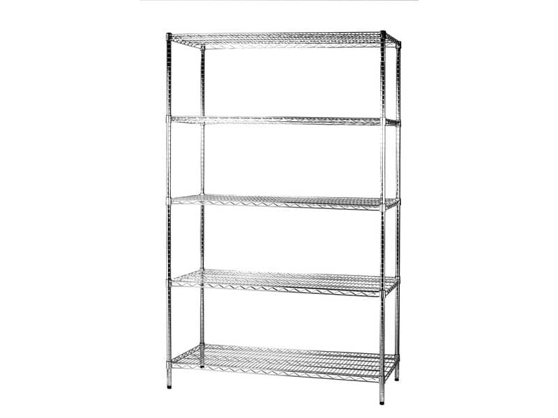 Scaffale cinque ripiani d’acciaio cromato Serena Group Archimede 120x60xH.200 cm – 5X601220