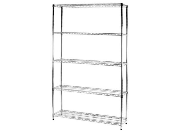 Scaffale cinque ripiani d'acciaio cromato Serena Group Archimede 120x35xH.200 cm - 5X351220