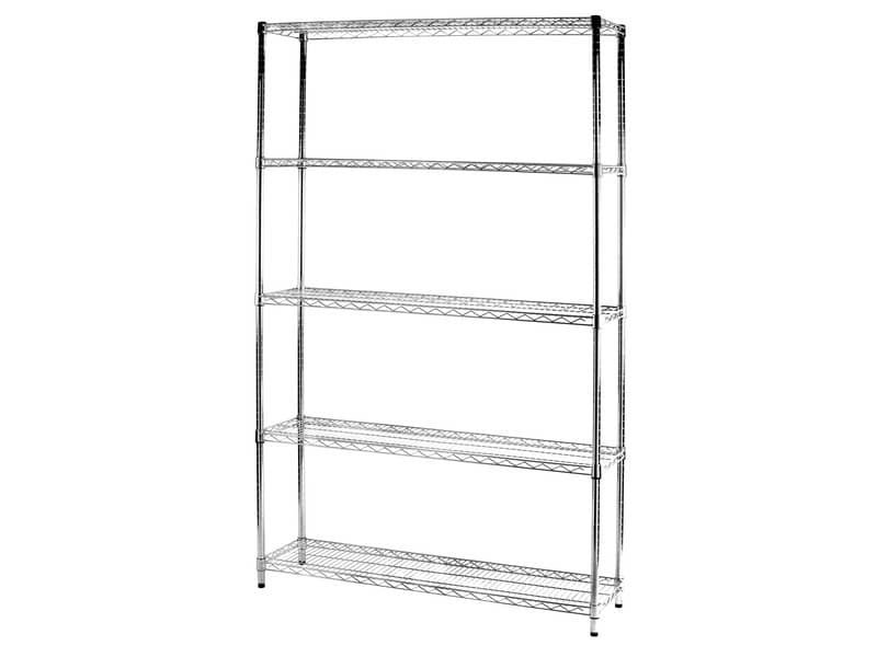 Scaffale cinque ripiani d’acciaio cromato Serena Group Archimede 120x35xH.200 cm – 5X351220