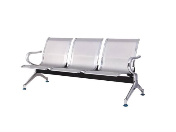 Panca in acciaio microforato per sala d'attesa Serena Group grigio - 3 posti L180 x P68 x H78 cm - SJ820G-3