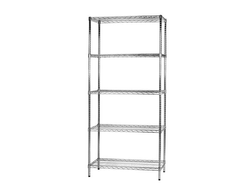 Scaffale cinque ripiani d’acciaio cromato Serena Group Archimede 90x45xH.200 cm – 5X459020