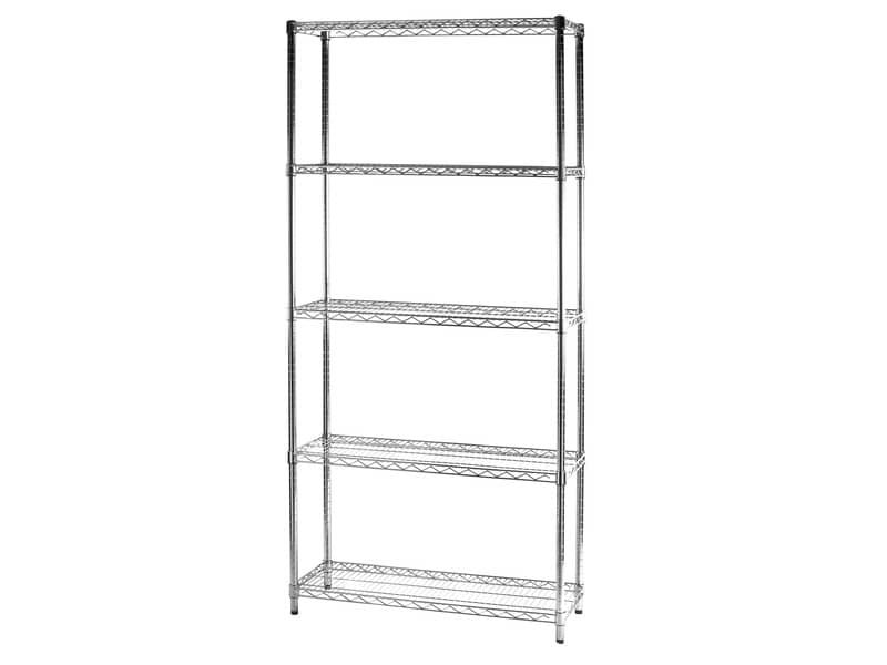 Scaffale cinque ripiani d’acciaio cromato Serena Group Archimede 90x35xH.200 cm – 5X359020