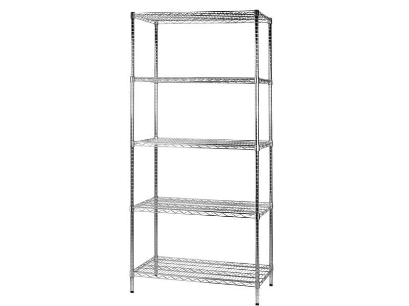Scaffale cinque ripiani d’acciaio cromato Serena Group Archimede 90x60xH.200 cm – 5X609020