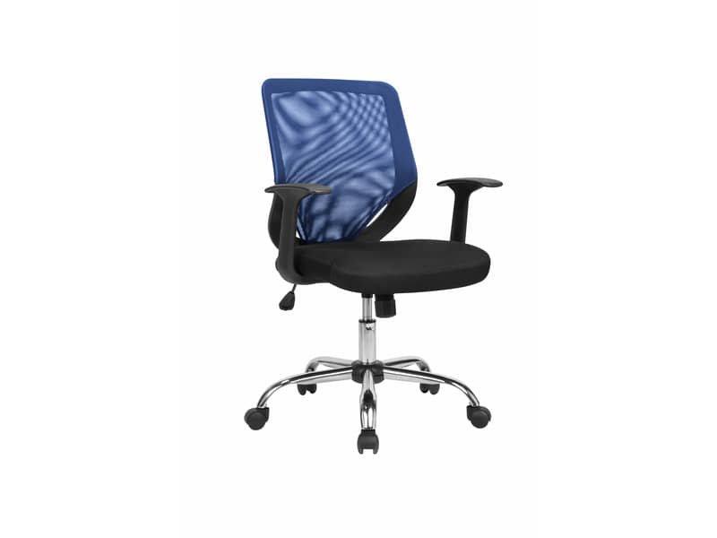 Seduta operativa con braccioli Serena Group Tucson rivestimento tessuto e schienale in rete blu – W095B