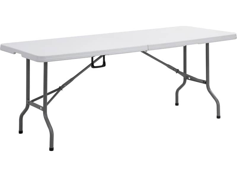 Tavolo rettangolare pieghevole Serena Group in polietilene bianco e base nera 183x76xH.74 cm – CZ183F