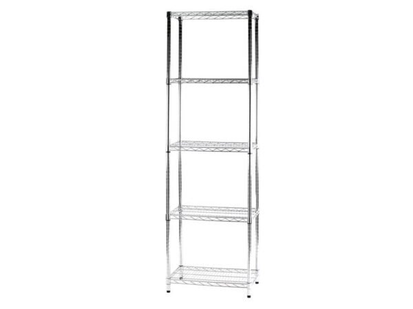 Scaffale cinque ripiani d'acciaio cromato Serena Group Archimede 60x35xH.200 cm - 5X356020