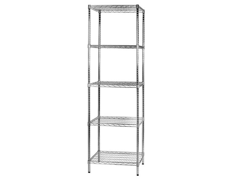 Scaffale cinque ripiani d’acciaio cromato Serena Group Archimede 60x60xH.200 cm – 5X606020