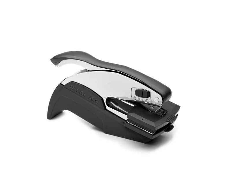 Ideal Seal 972551/LS Cromo – Timbro a secco PERSONALIZZATO – pressa 25×51 mm – con borsa deluxe – 185415