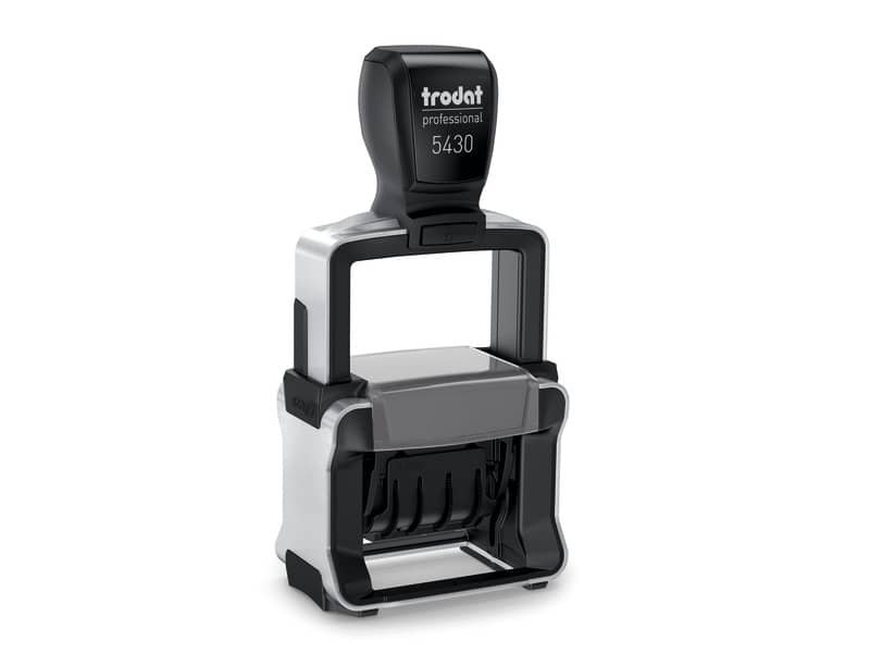 Professional 5430 – Datario con testo PERSONALIZZATO – H caratteri 4 mm – dim max pers.ne 41×24 mm – fino a 2+2 righe