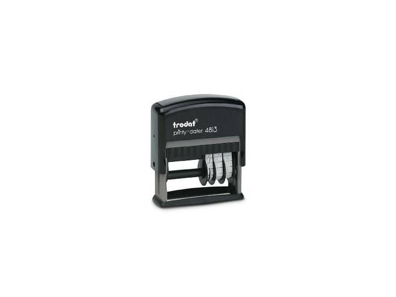 Printy 4813 – Datario con testo PERSONALIZZATO fino a 2 righe dimensione max personalizzazione 26×9 mm – 181812