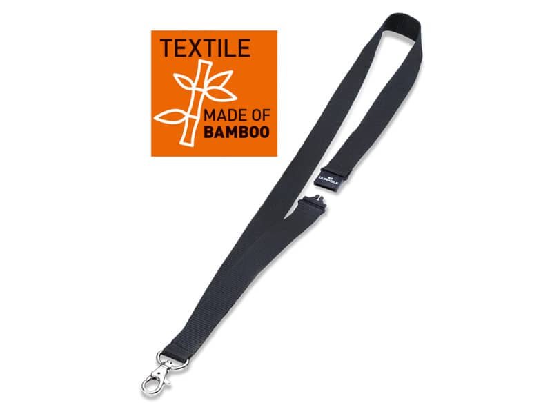 Cordoncino in tessuto ECO con moschettone Durable Nero conf. 10 pz  – 8240-01