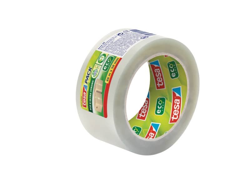 Nastro da imballaggio Tesapck© Eco & Ultra Strong in PET trasparente 50 mm x 66 m – BNR 58297