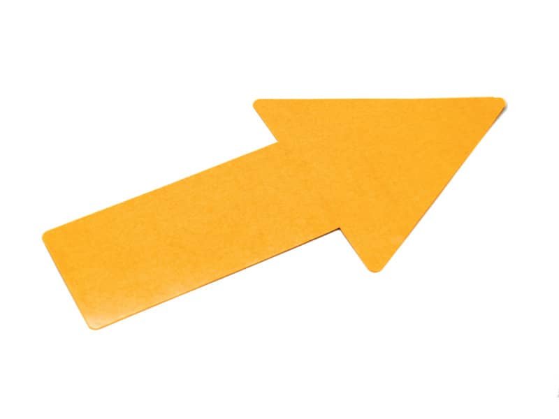 Sticker pavimenti a Freccia – 20×5 cm – Tarifold giallo conf. 10 pz  – B197404