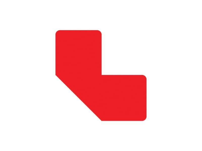 Sticker per pavimenti a L – 10×5 cm – Tarifold rosso conf. 10 pz  – B197203