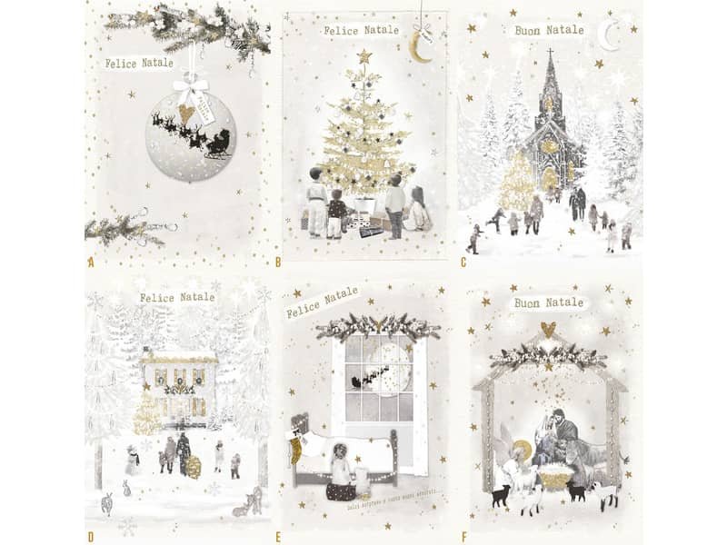 Biglietti augurali Natalizi ”Buon/Felice Natale” 12×18 cm – conf.6 pezzi Biembi B4P232C61