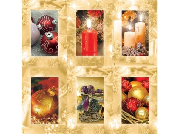 Biglietti augurali Natalizi con oggetti Natale - 12x18 cm - conf. 6 soggetti assortiti Biembi - BBF202D80