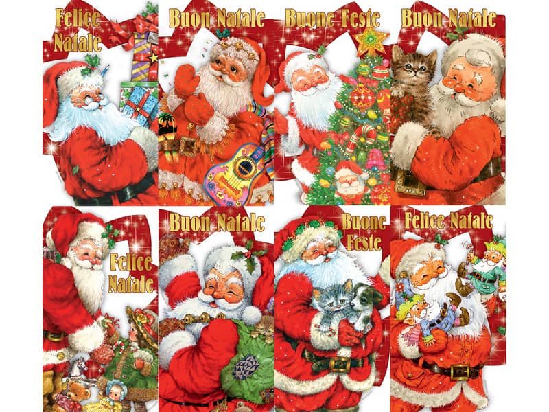 Chiudipacco natalizi con filo – soggetto ”Babbo Natale” – 4,5×8 cm – conf. 12 pezzi Biembi – BAP208C72F