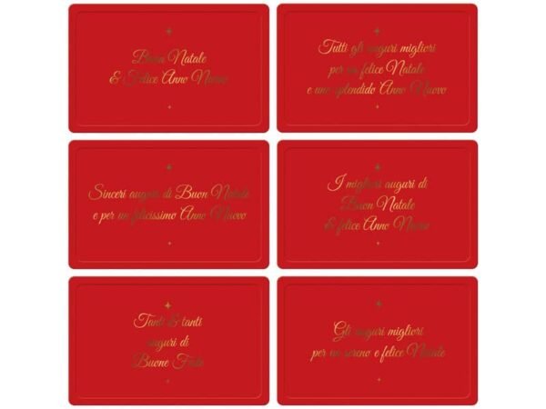 Biglietti Natalizi in vassoio - 9x14 cm conf. 6 pezzi Biembi rosso BBE202C68