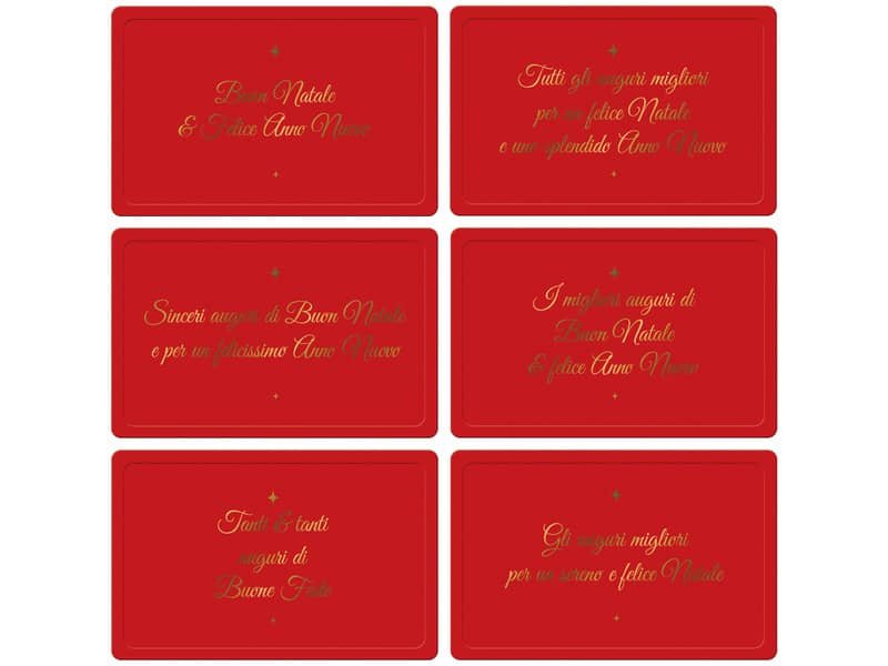 Biglietti Natalizi in vassoio – 9×14 cm conf. 6 pezzi Biembi rosso BBE202C68
