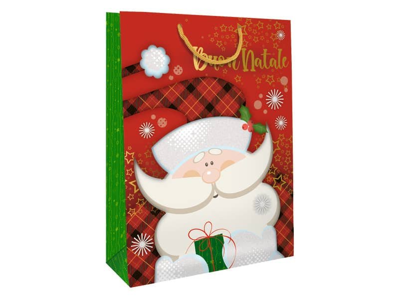 Shopper Natalizia ”Babbo Natale” – Biembi 25,5×32,5×13,5 cm – conf. 6 pezzi BXS202P10C
