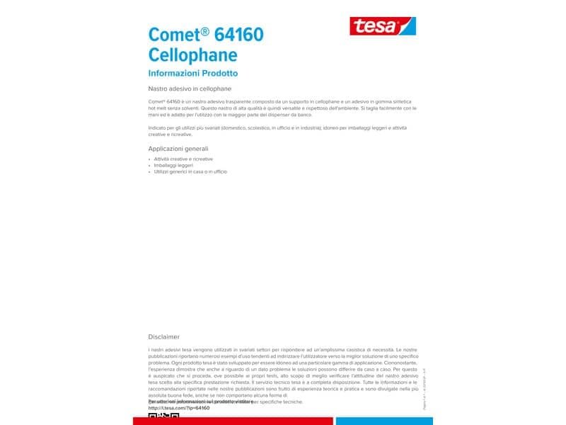 Nastro adesivo trasparente Comet CELLO 64-160 cellophane 19 mm x 10 m 64160-00028-01