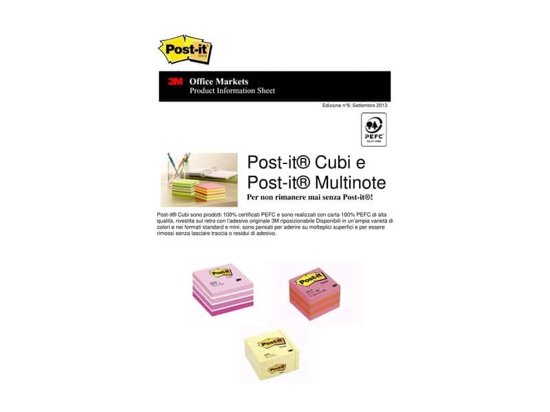 Foglietti riposizionabili Post-it© Notes Cubo Neon 76×76 mm assortiti 450 ff 2028-NP