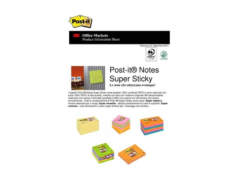 Foglietti colorati Post-it© Ricarica Z-Notes Super Sticky neon assortiti cf. 6 blocchetti da 100 ff 7100296020