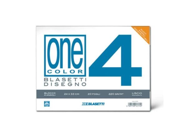 Album da disegno 20 ff 220 gr/mq - 24x33 cm - angoli rinforzati One Color fogli lisci riquadrati - 6174