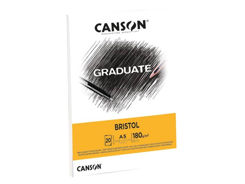Blocco GRADUATE Bristol A5 20 fogli. 180 g/mý Canson bianco C400110382