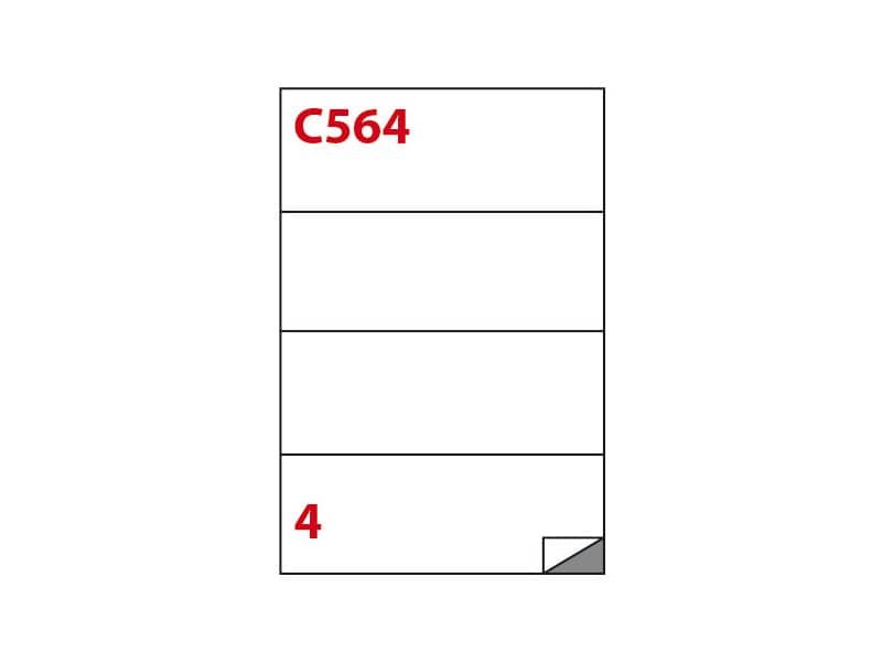 Etichette bianche permanenti Copiatabu C564 laaser/inkjet – 4 et./foglio – conf. 100 fogli Markin 210×74,25 mm