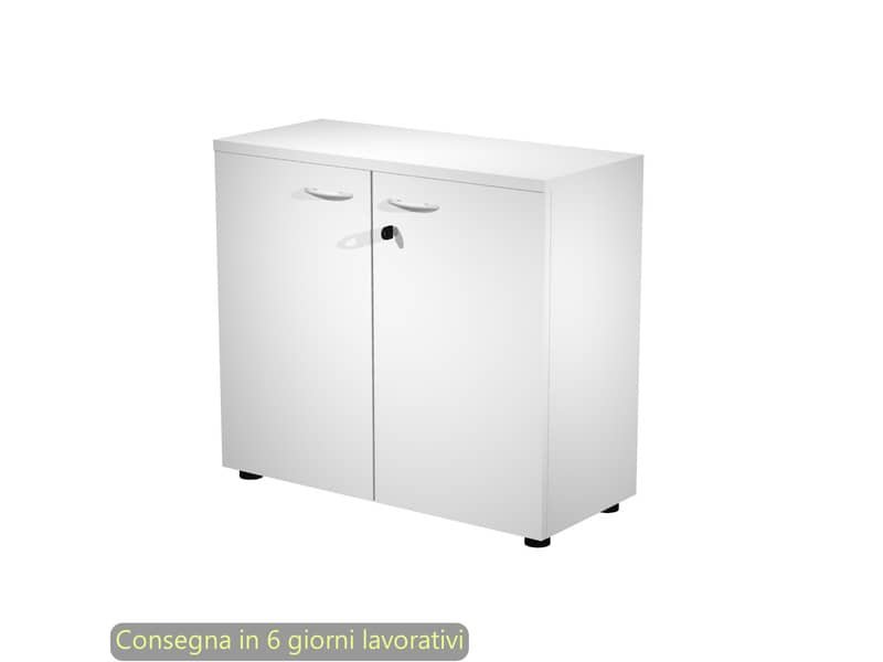 Armadio basso ante battenti con serratura 2898 90x46xH.85 cm Artexport bianco – AR/MB+AB/33