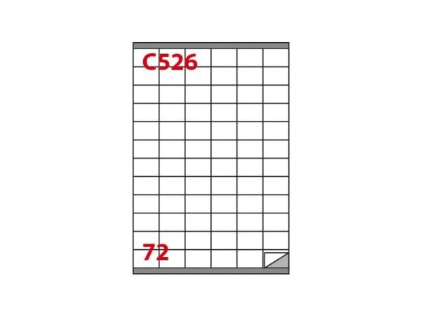 Etichette bianche con margine Copiatabu C526 laser/inkjet 72 et./foglio - conf. 100 fogli Markin 35x23,5 mm - X210C526