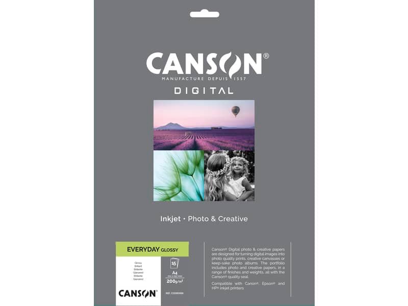 Carta fotografica Everyday A4 15 fogli – 200 g/mý Glossy Canson bianco C33300S000