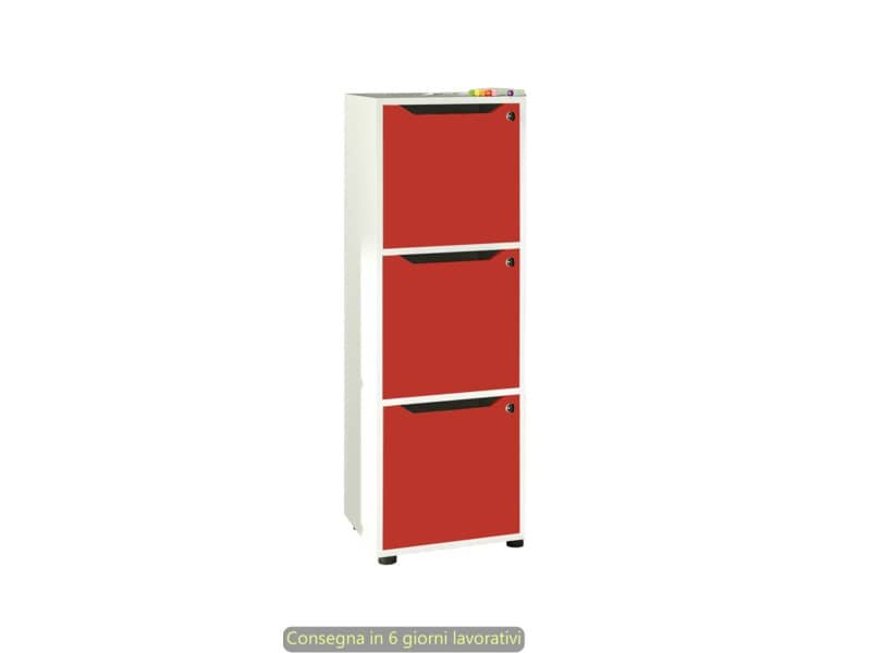 Set 3 ante pantografate con serratura Maximail 36,8xH.36,8 cm Artexport rosso 3aMaxM/R