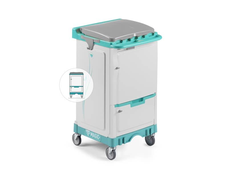 Carrello chiuso 1 reparto 90 L con cassetto Mini Magic 010V TTS 56 x 54 x 104 cm – MM010V0A0000