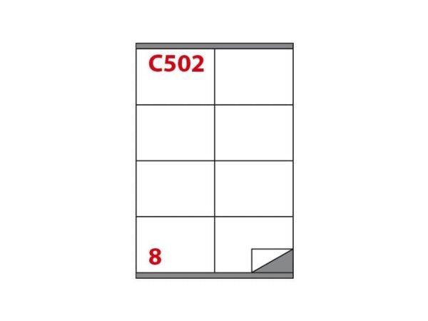 Etichette bianche Copiatabu C502 laser/inkjet  8 et./foglio - conf. 100 ff Markin 105x72 mm - X210C502