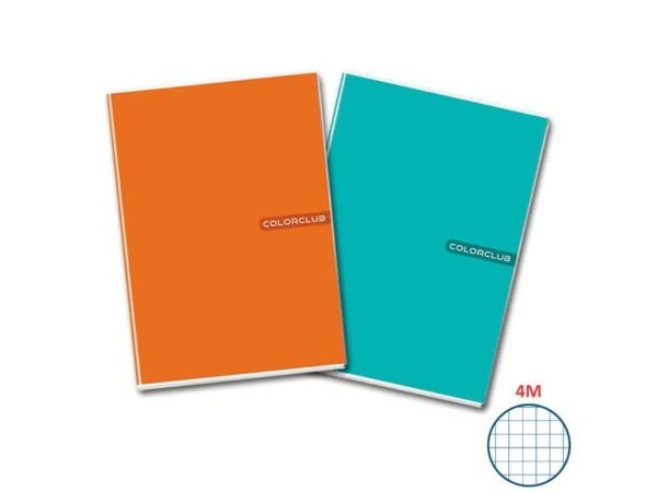 Maxi quaderno A4 copertina 200 gr/mq - 20+1 ff 80 gr/mq Colorclub quadretti 4 mm - 5711